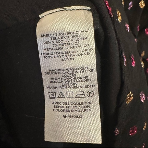 LOFT Women's Black Sheer Polka Dotted Tank Top Size Large - Picture 9 of 9